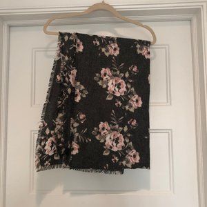 Grey & Blush Floral Pashmina/Scarf